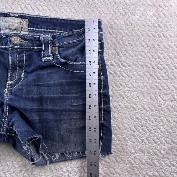 Big Star Jean shorts Cutoff Womens short-short Distressed Nina Denim Size 32 Y2K - Picture 4 of 15